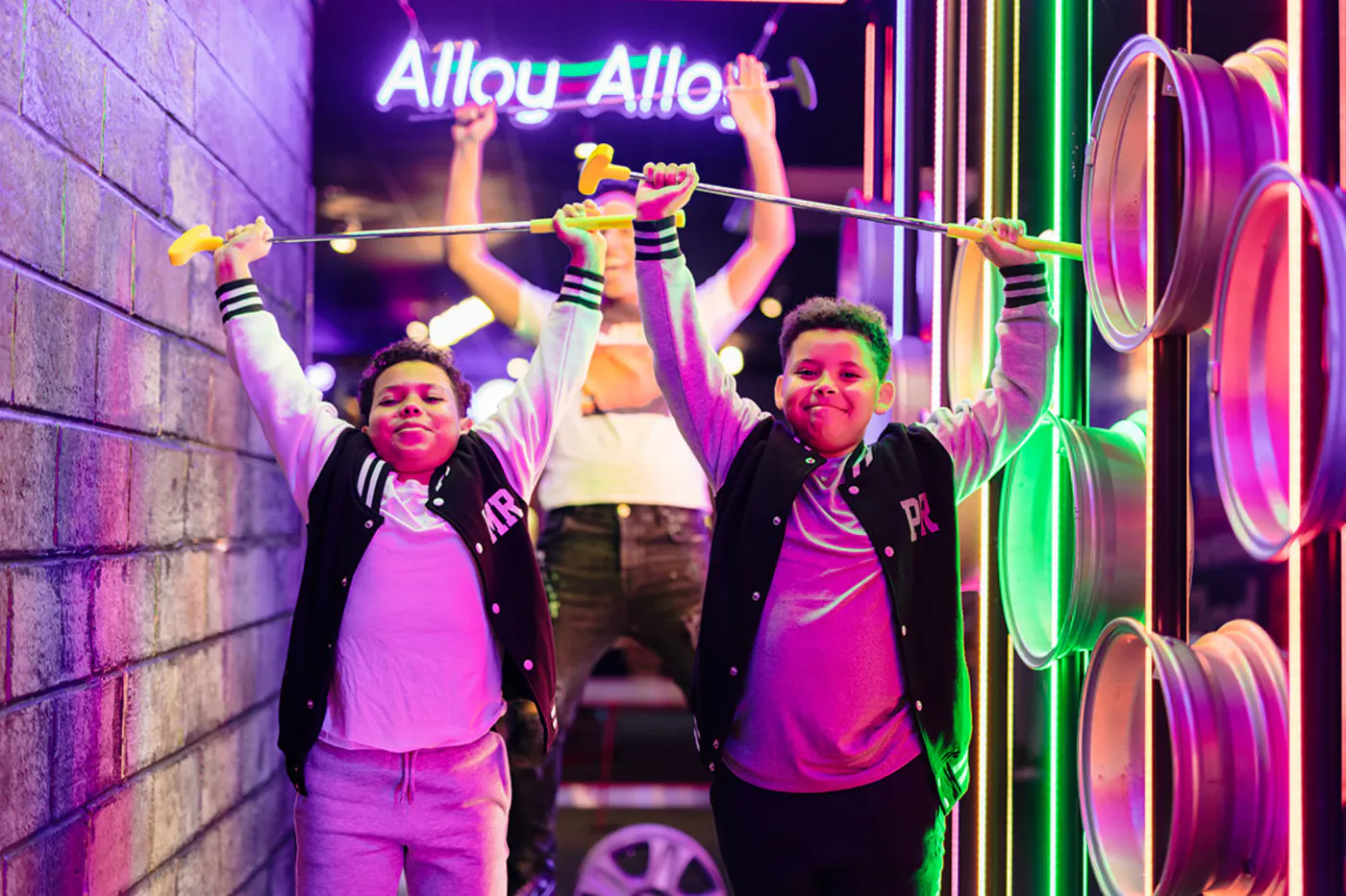 Putt Club Leicester motorsport‑themed crazy golf hole with interactive racing‑style obstacles.