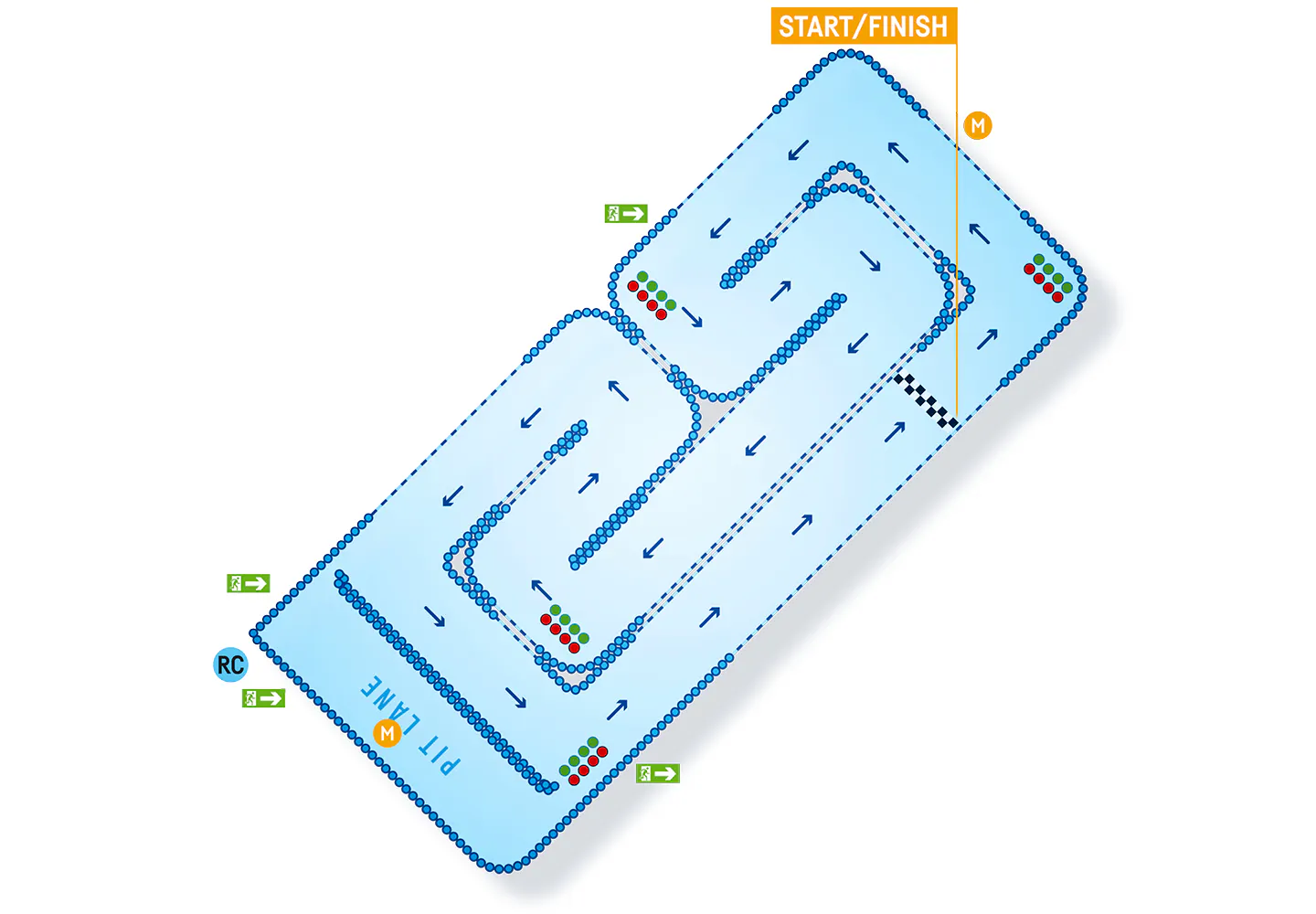 Liverpool Starter Track map showing the beginner karting layout