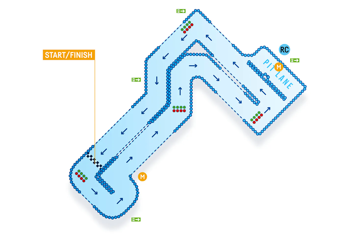Newcastle Starter Track map showing the beginner karting layout