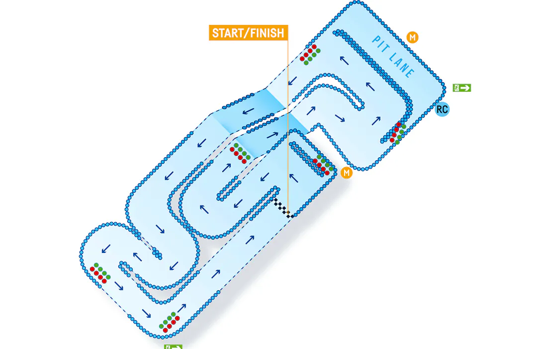 Reading Starter Track map showing the beginner karting layout