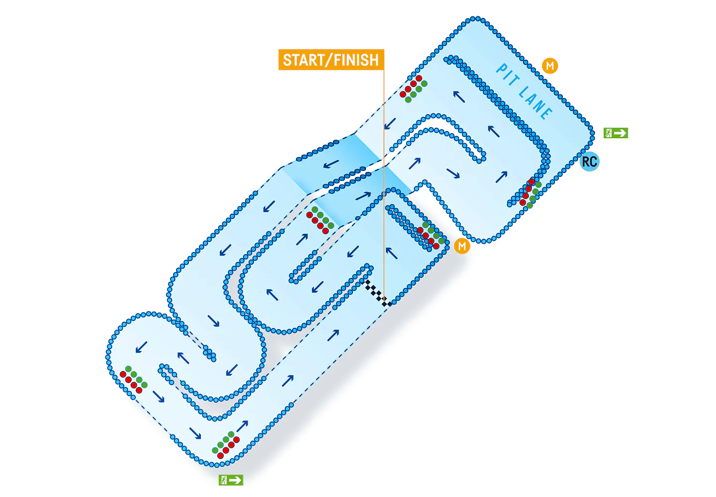 Reading Starter Track map showing the beginner karting layout