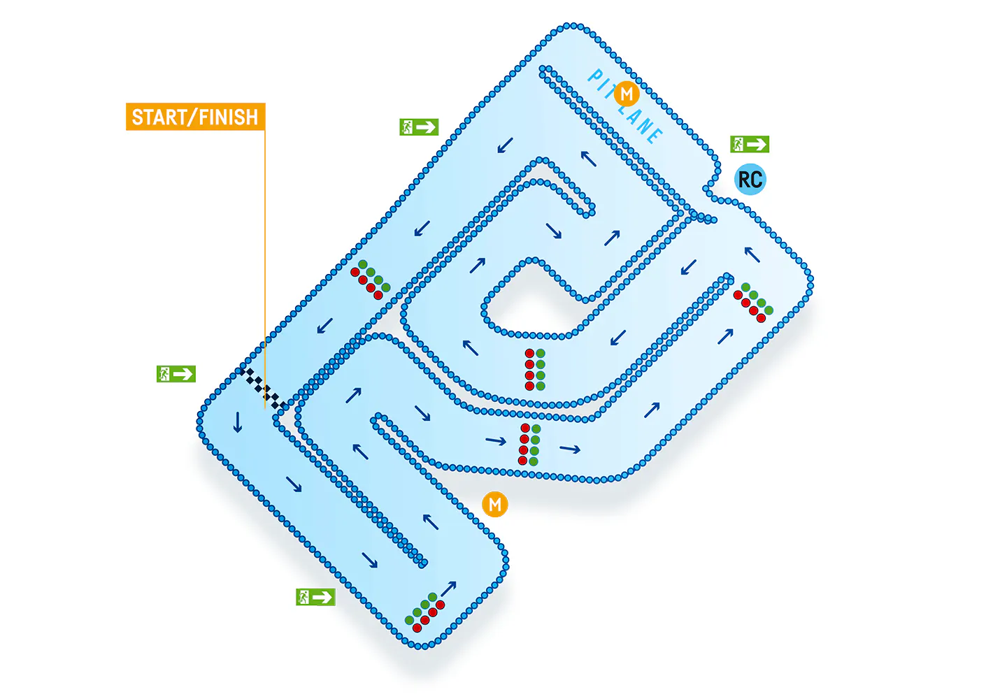 Preston Starter Track map showing the beginner karting layout