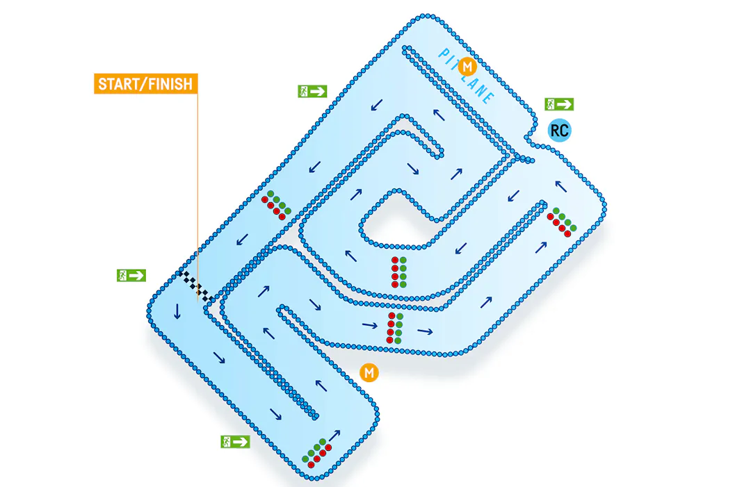Preston Starter Track map showing the beginner karting layout