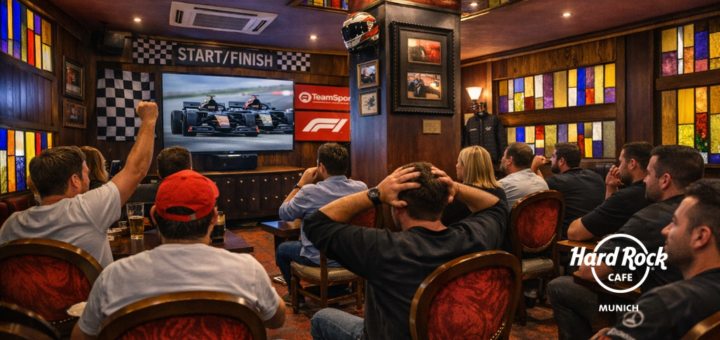 Gruppe schaut Formel 1 Rennen