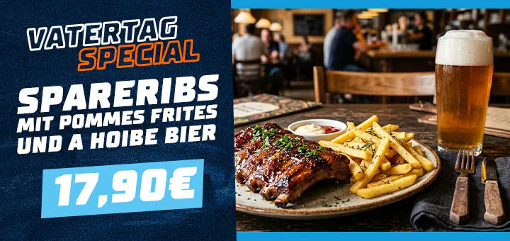 Spareribs und Bier Angebot