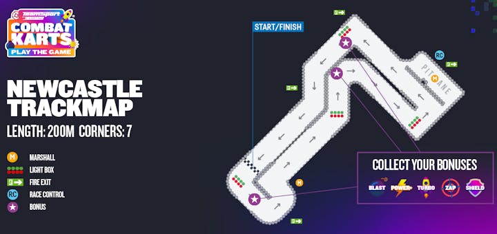 Newcastle Combat Karts Track Map