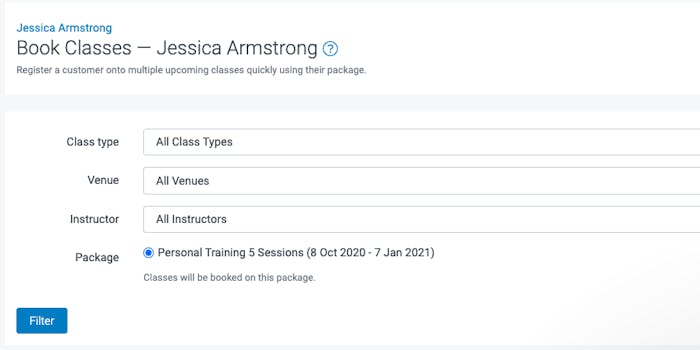 image of the block booking class tool