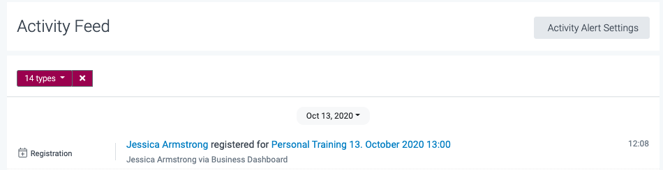 image of he activity feed