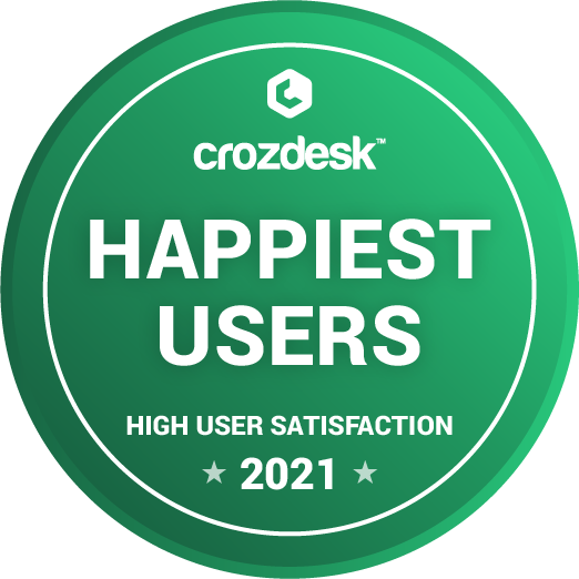 happiest users crozdesk badge 