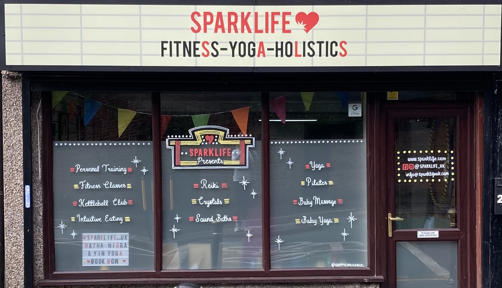 Te facade of Spark Life yoga studio