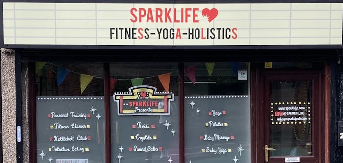 Te facade of Spark Life yoga studio
