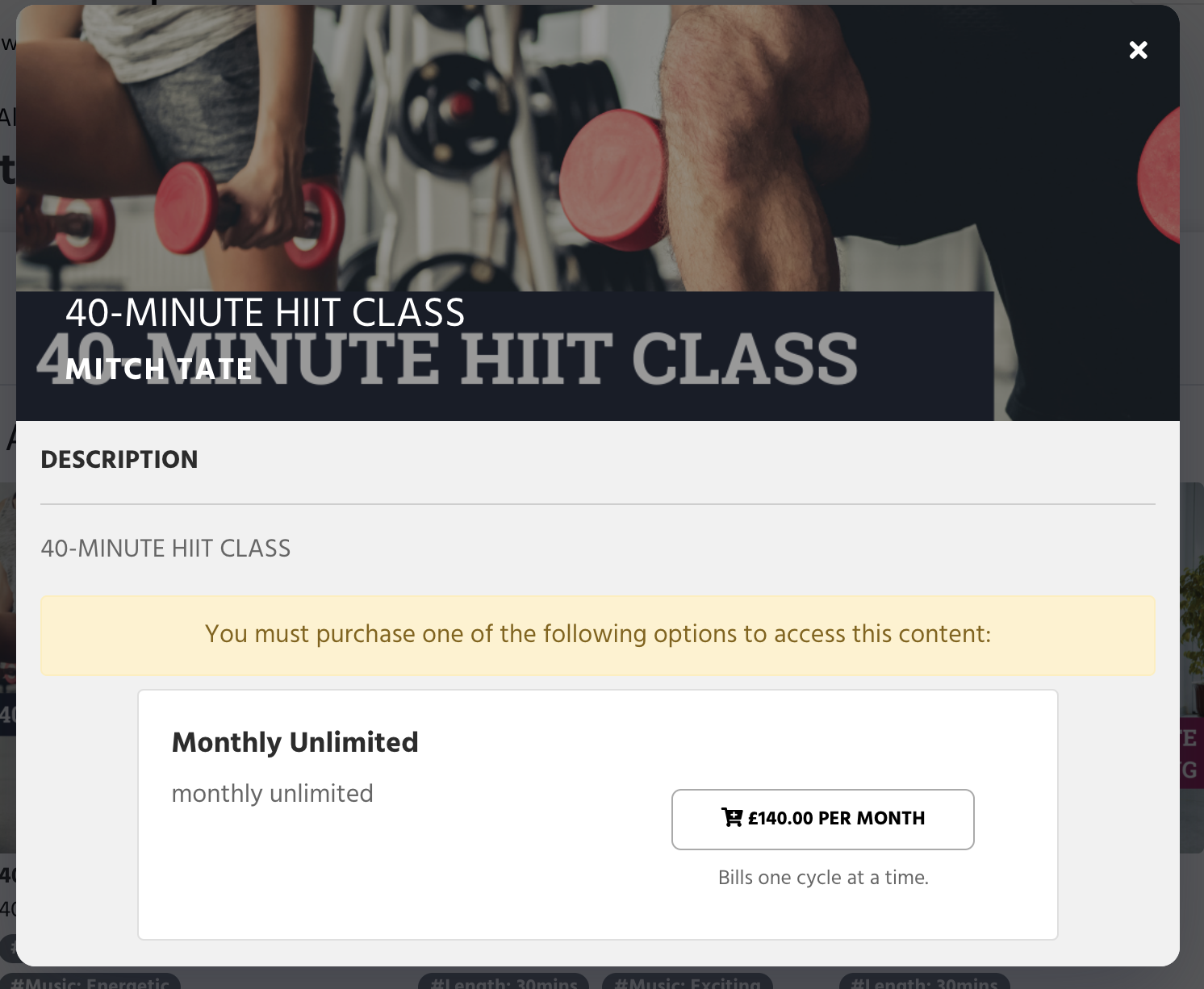 image of the purchase required page for watching on demand content
