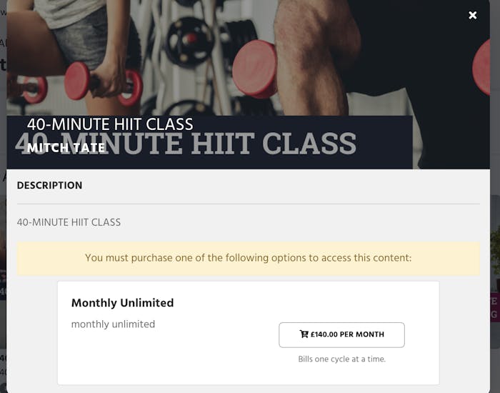 image of the purchase required page for watching on demand content