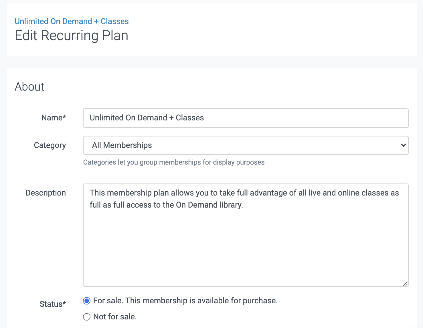 edit recurring plan in teamup