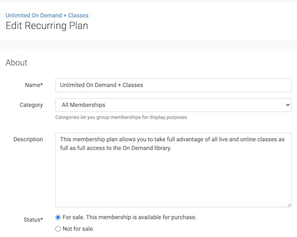 edit recurring plan in teamup
