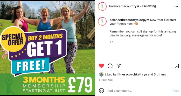 balance the countryside gym instagram photo