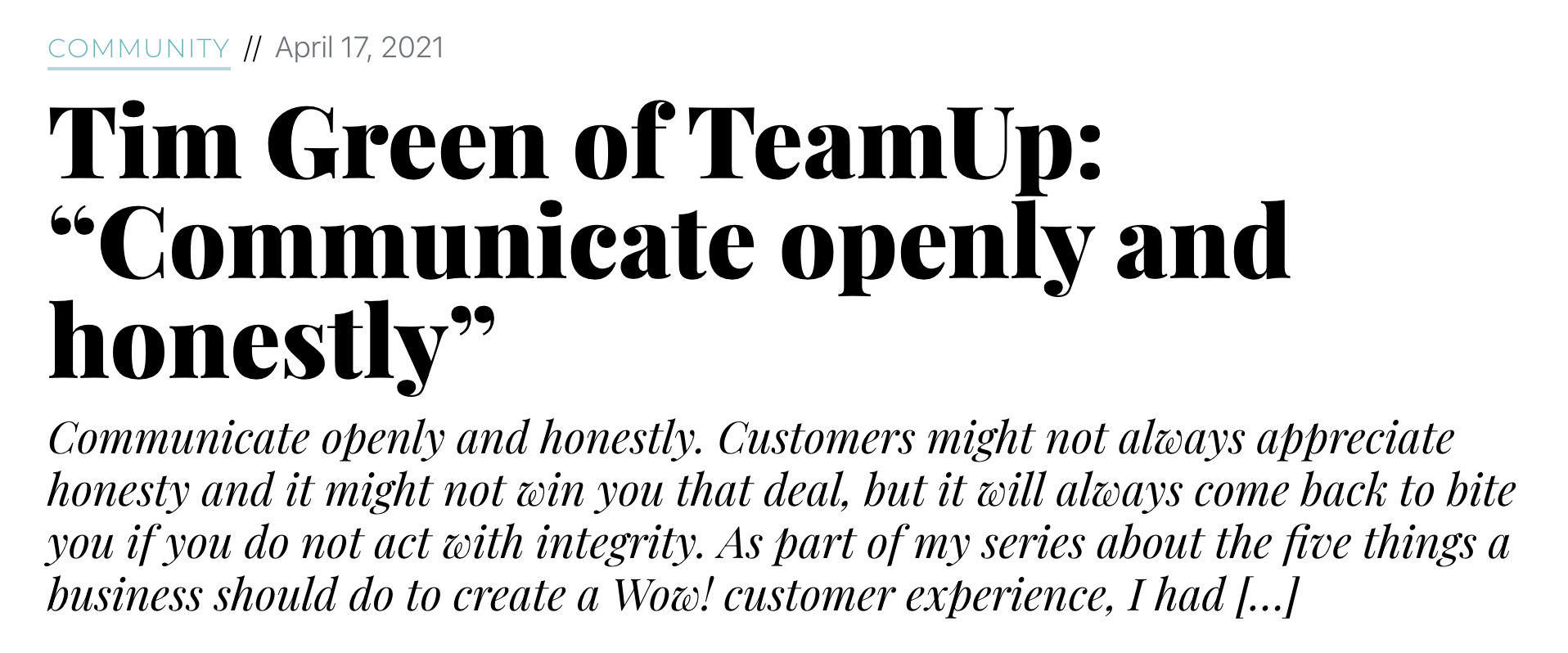 authority magazine tim green teamup