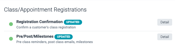 class and appointment registrations