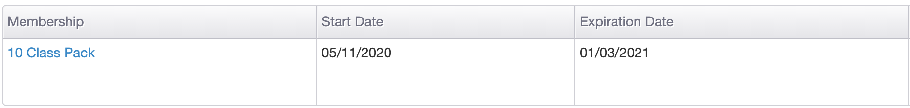 image of a membership type in TeamUp