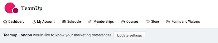 image of teamup customer website