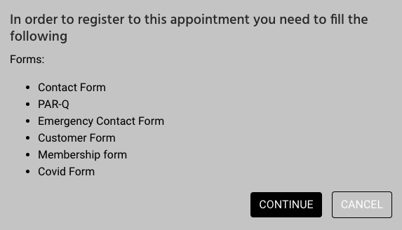 forms and waivers to sign
