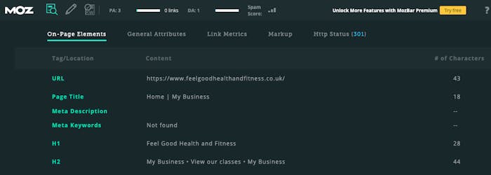 Moz homepage