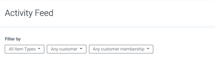 image of the activity feed filters