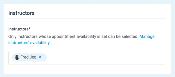 instructor availability