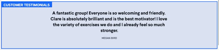 An example of customer testimonials to boost client interest.