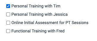 personal training appointments 