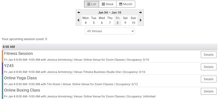 image of the teamup dashboard schedule