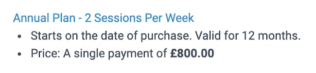 membership example in TeamUp