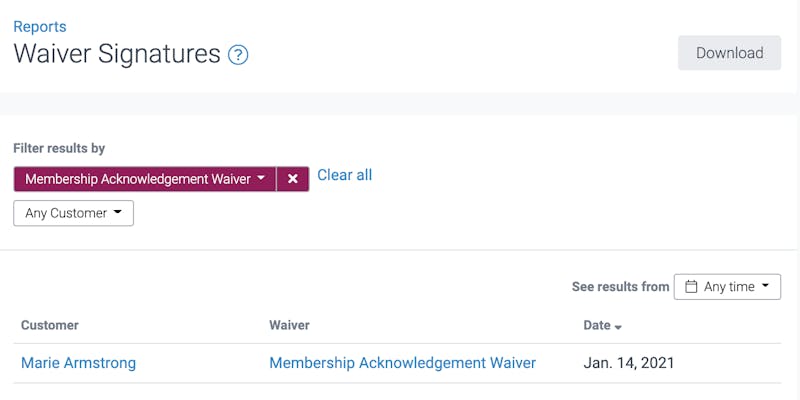 image of the waivers report