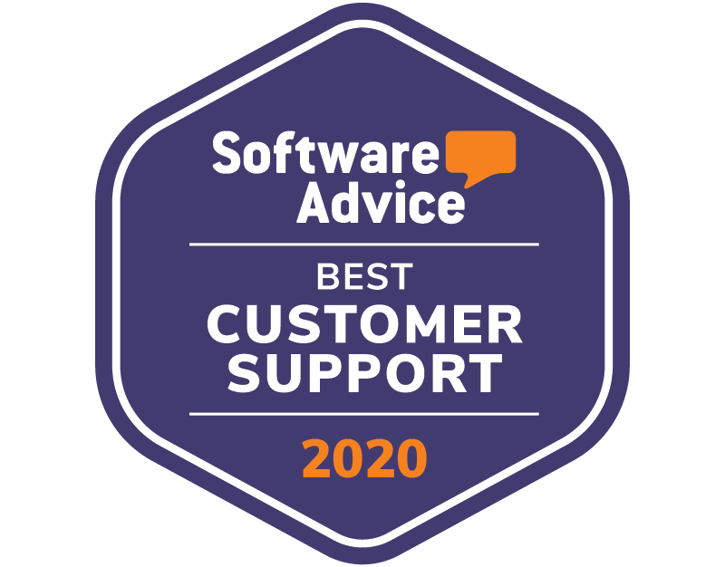 software advice badge for best customer support for club management 