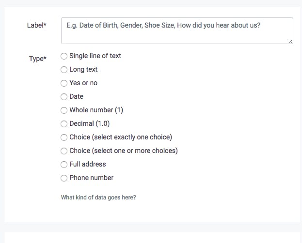 image of the form and fields