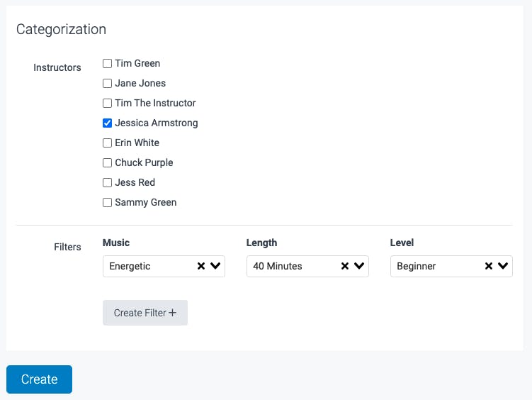 on demand categorization filters in the on demand library settings