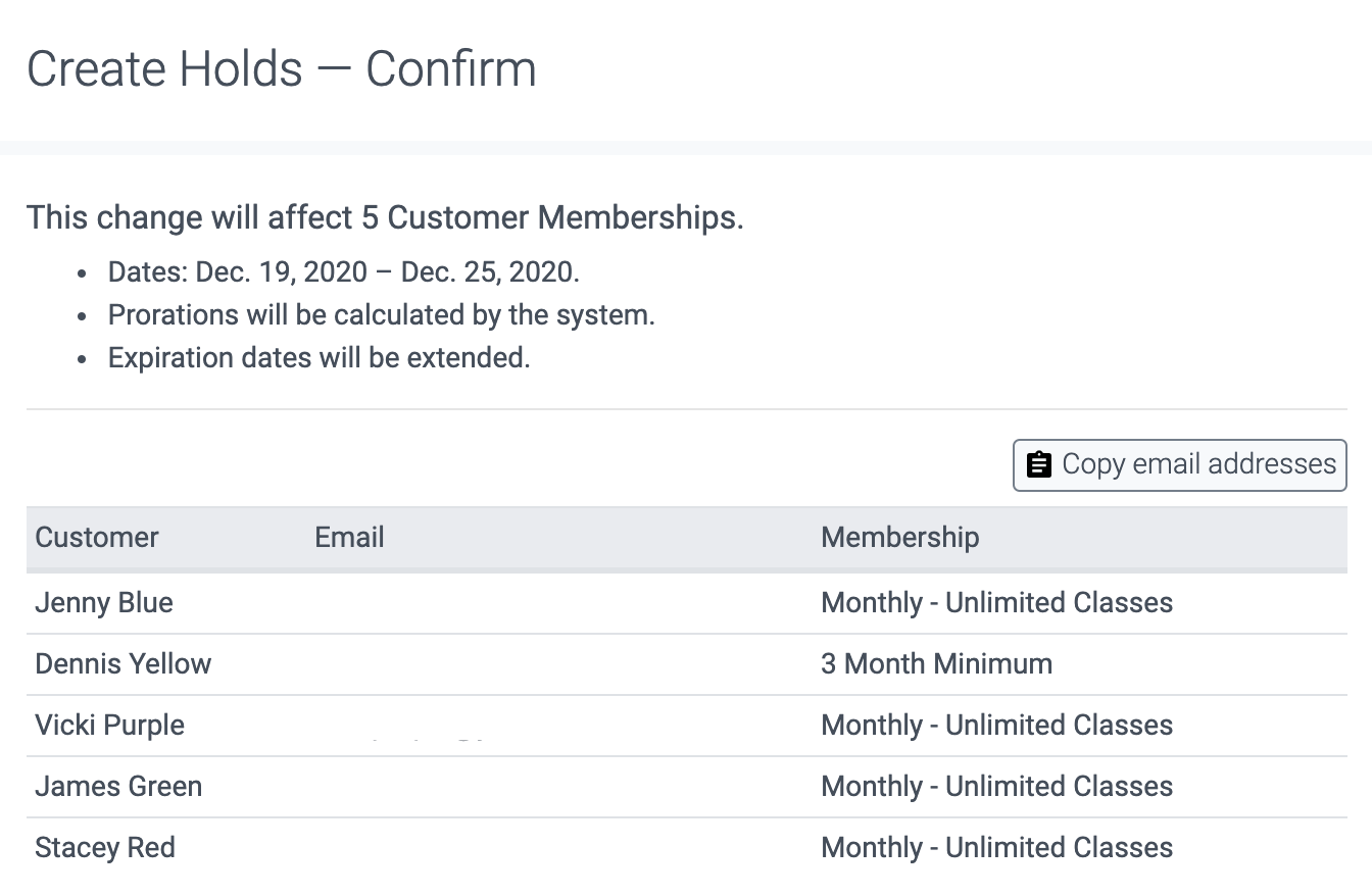image of create holds - confirm page
