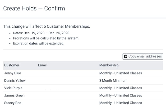 image of create holds - confirm page