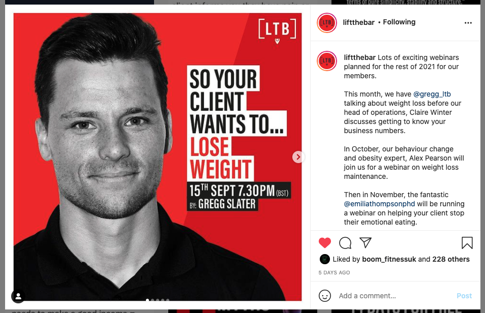 An Instagram post by liftthebar