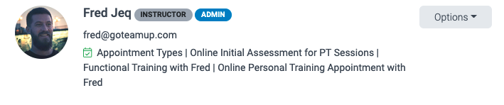 instructor for appointments