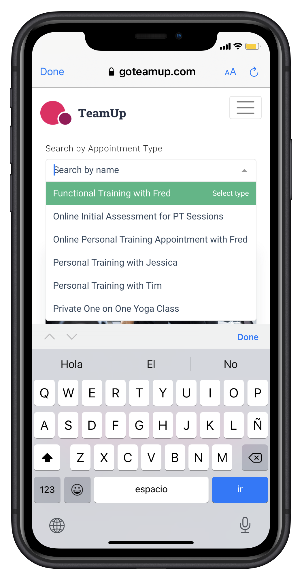 appointment booking in member app