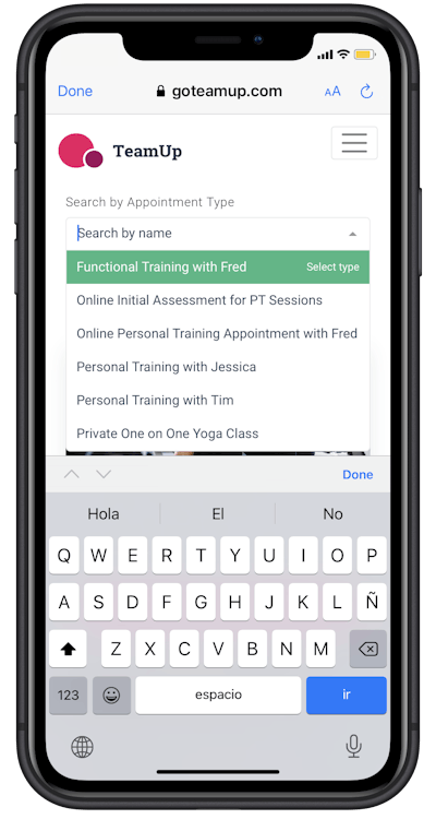 appointment booking in member app