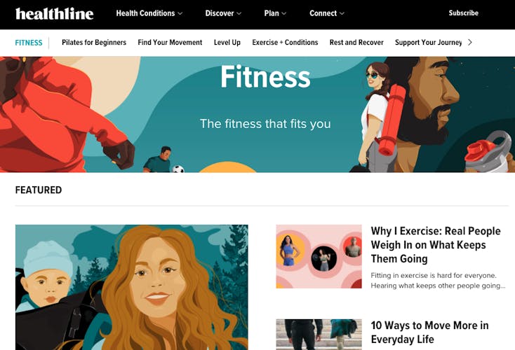 Healthline homepage