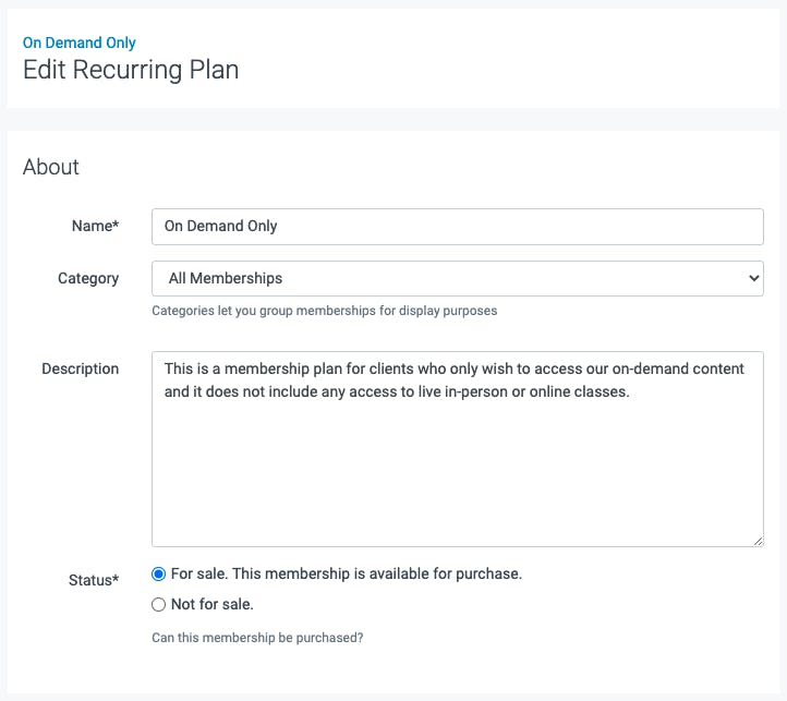 edit recurring plan in teamup