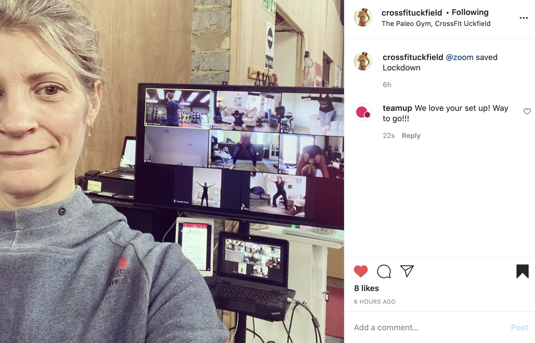 screenshot of crossfit uckfield giving an online class