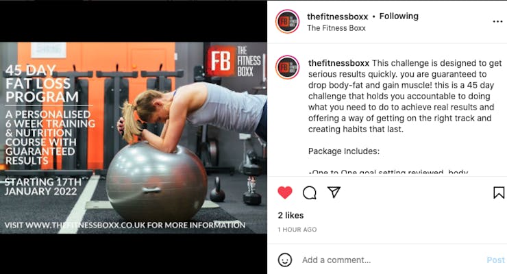 the fitness boxx instagram photo