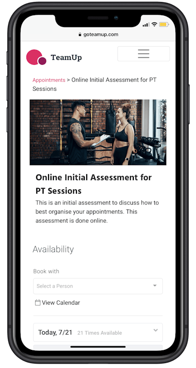 appointment type in member app