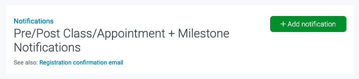 pre and post class appointment notification