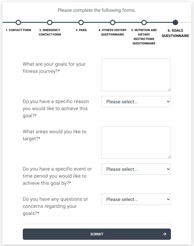 goals questionnaire