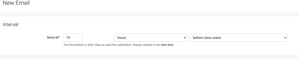 Setting the time interval for a reminder email
